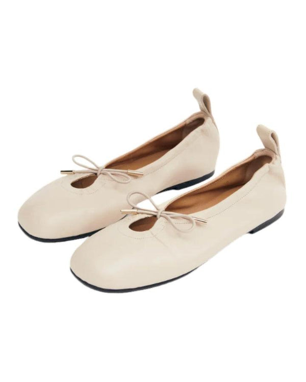 Alohas Rosalind Cream Leather Ballet Flats