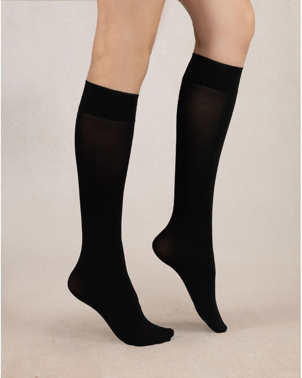 Bleu Foret Intense Opaque 50D Knee Highs