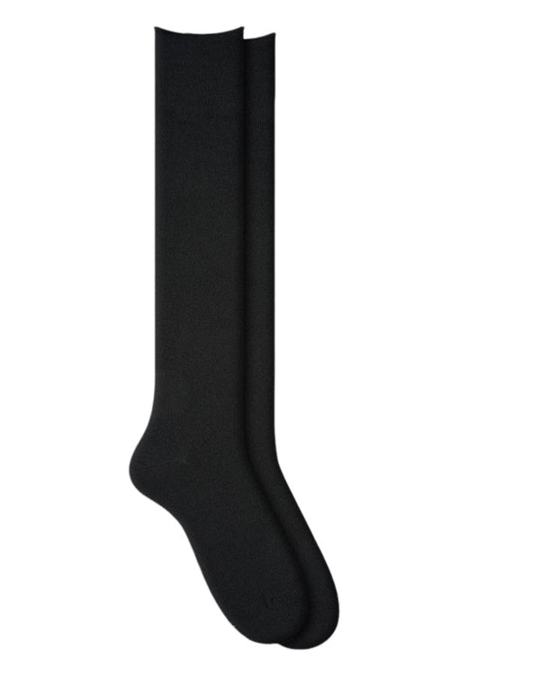 Bleu Foret Fine Wool Cotton Inside Knee Highs