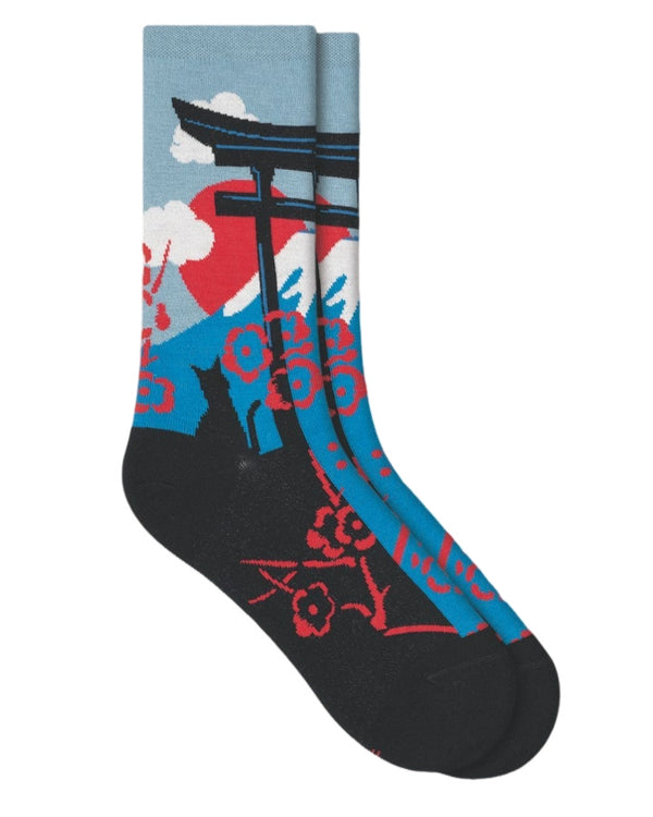 Bleu Foret Mount Fuji Pattern Socks
