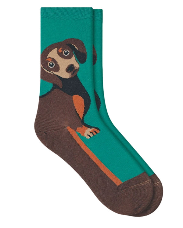 Bleu Foret Teckel Dog Pattern Socks
