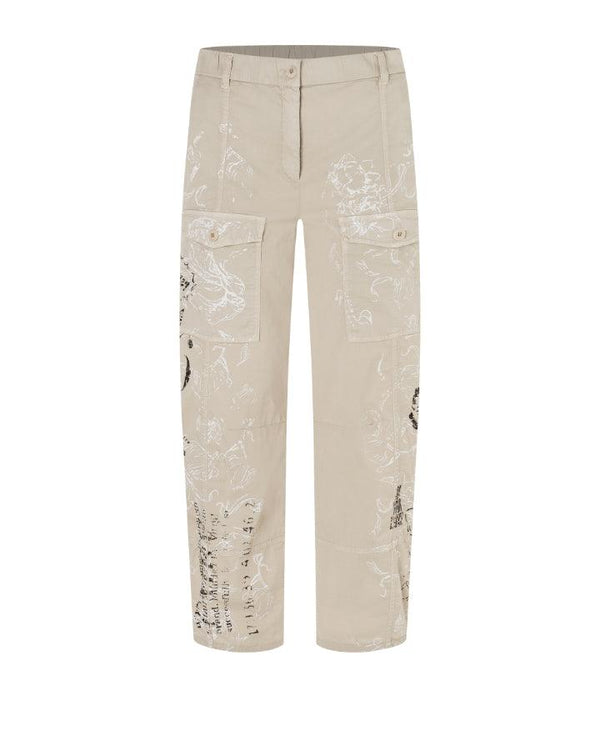 Cambio Orange Barrel Leg Printed Pant