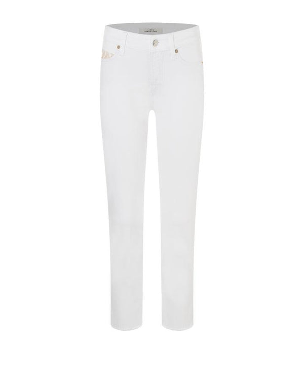 Cambio Piper Slim Leg Fringed Ankle Jeans