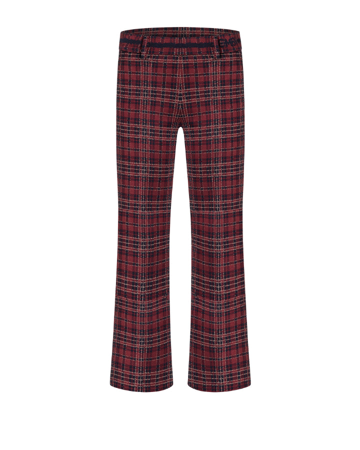 Cambio Francoise Crop Plaid Kick Flare Pant