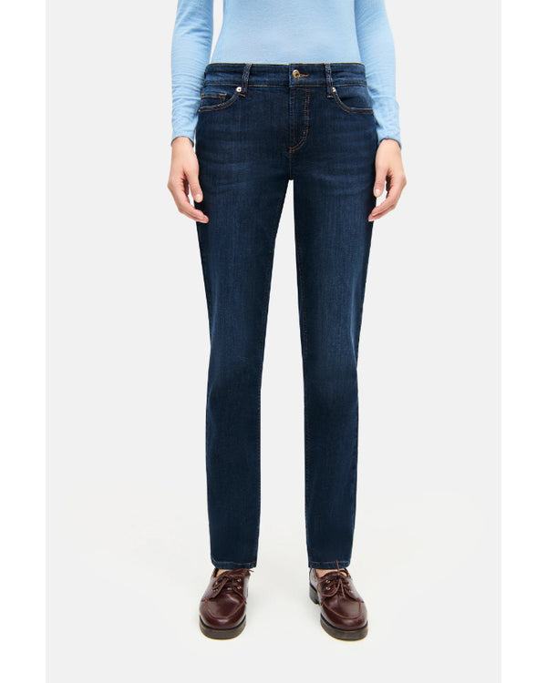 Cambio Piper Long Slim Jeans Dark Grinded