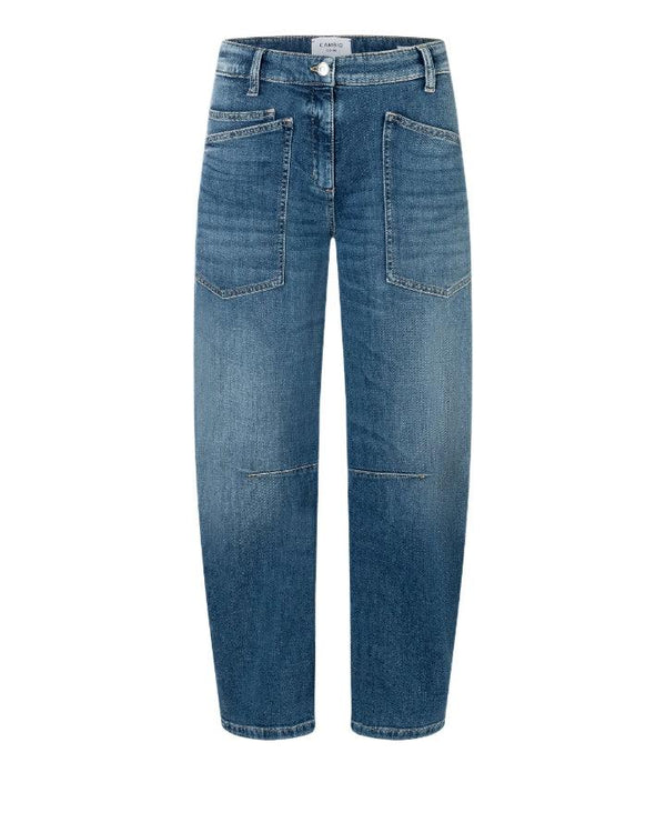 Cambio Ocean Patch Pocket Barrel Leg Jeans