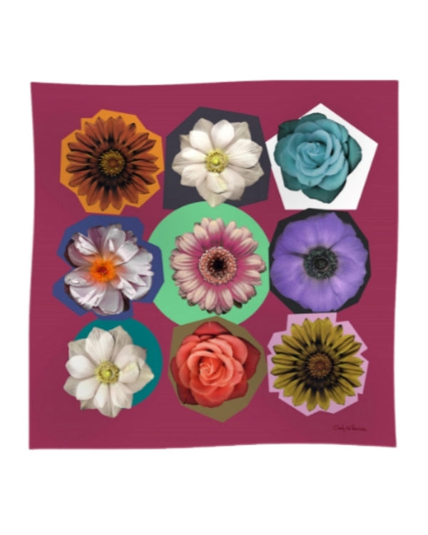 Cinzia Rocca Foulard Flowers Silk Scarf