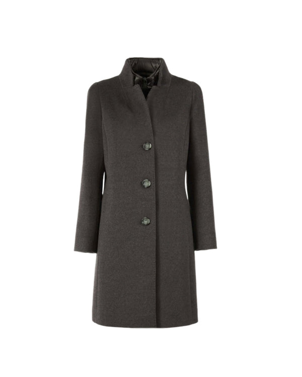 Cinzia Rocca Wool Coat With Detachable Dickie