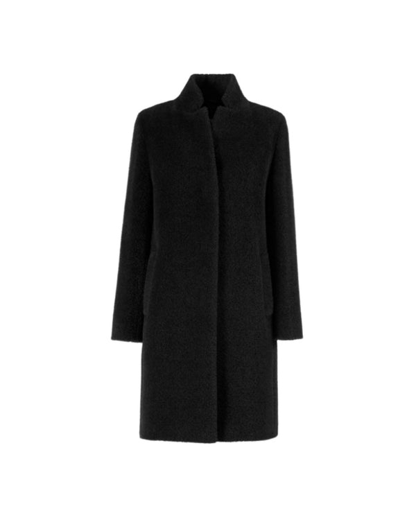 Cinzia Rocca Wool Alpaca Inverted Notch Collar Coat