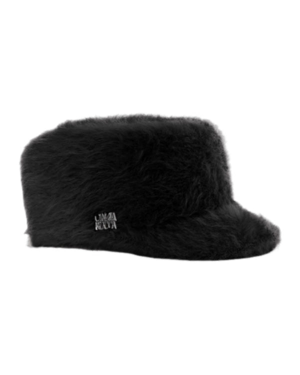 Cinzia Rocca Wool Train Utility Cap With Fur Effect