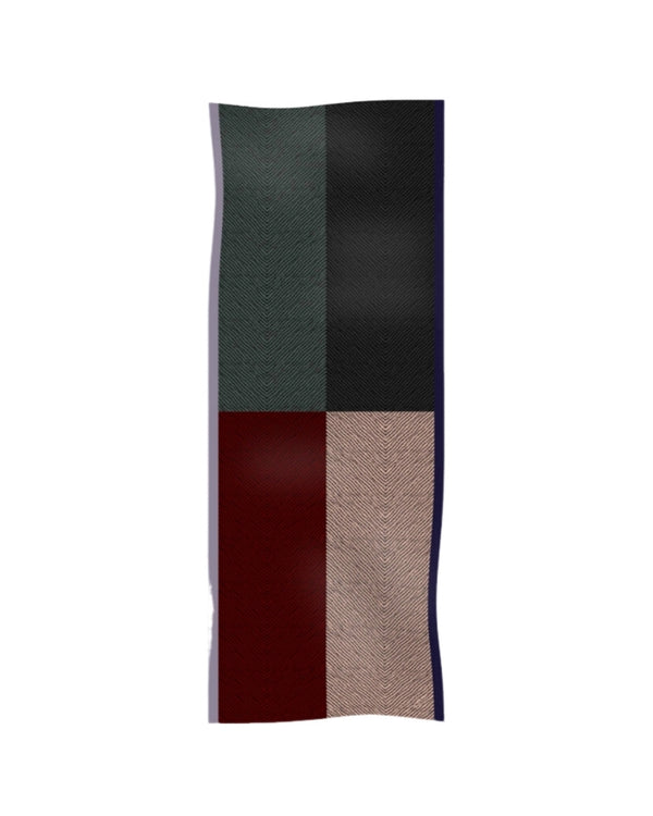 Cinzia Rocca Herringbone Color Block Silk Scarf