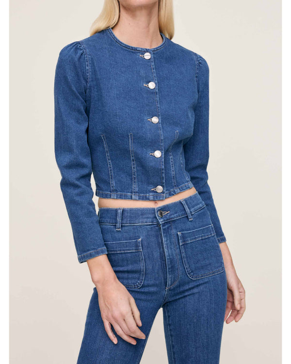 DL1961 Sculpted Denim Crop Top