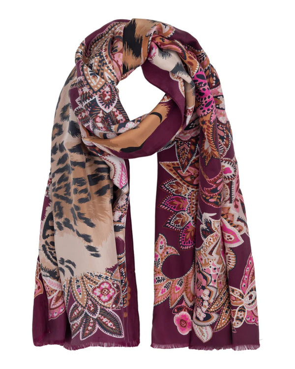 Echo Snow Leopard Silk Wrap