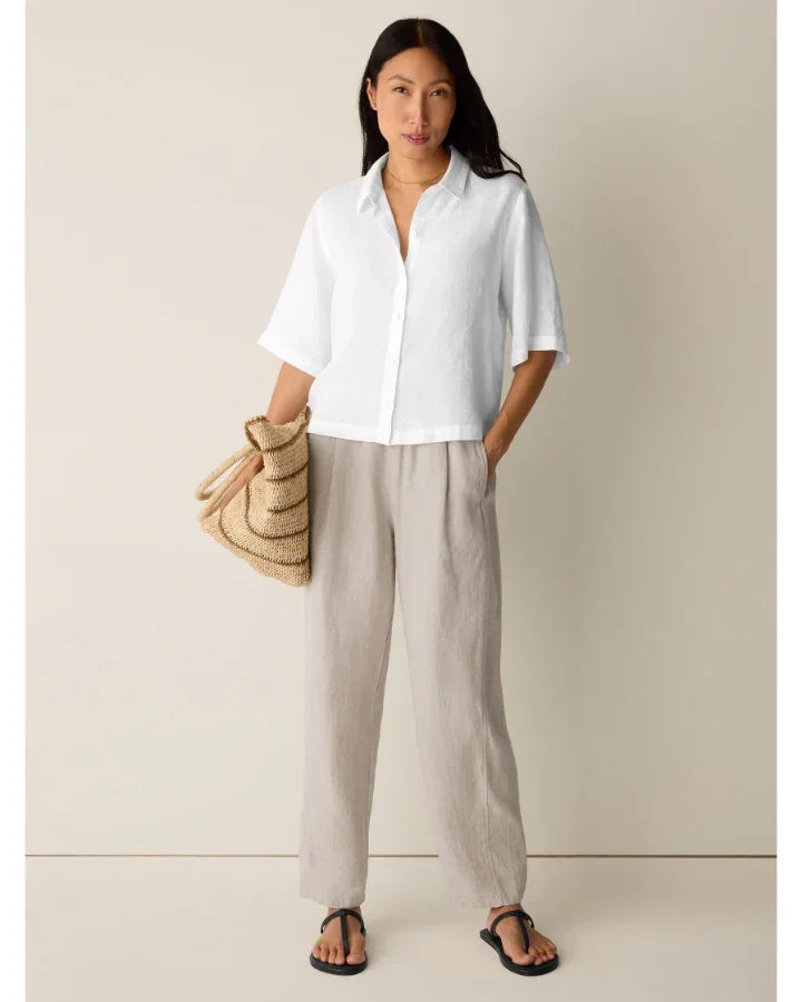 Eileen Fisher Organic Handkerchief Linen Elbow Sleeve Shirt – BLU'S