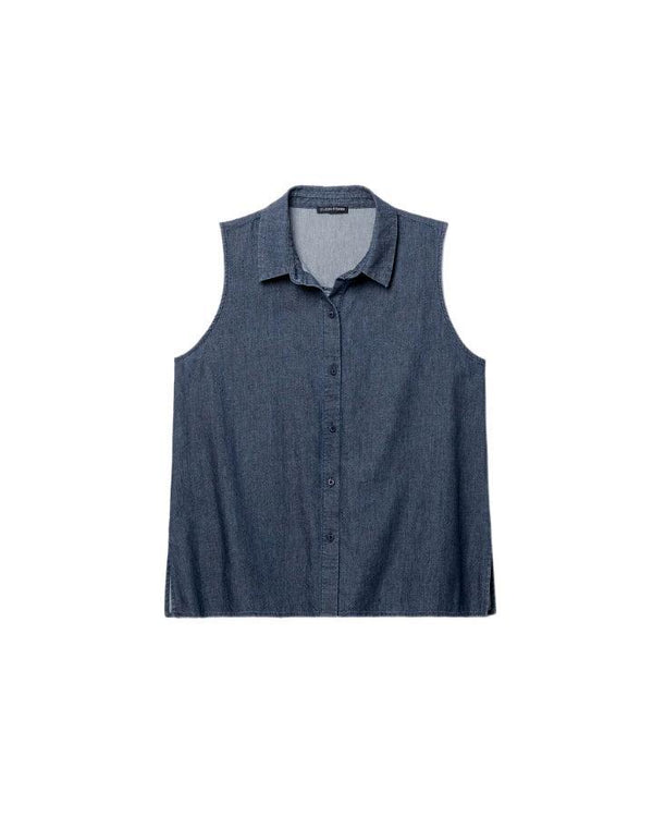 Eileen Fisher Classic Collar Sleeveless Shirt