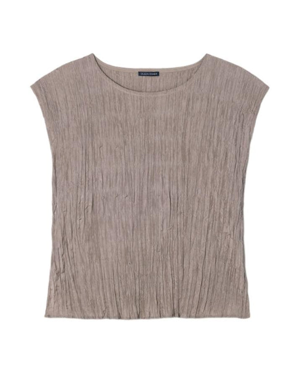 Eileen Fisher Crushed Silk Ballet Nect Top
