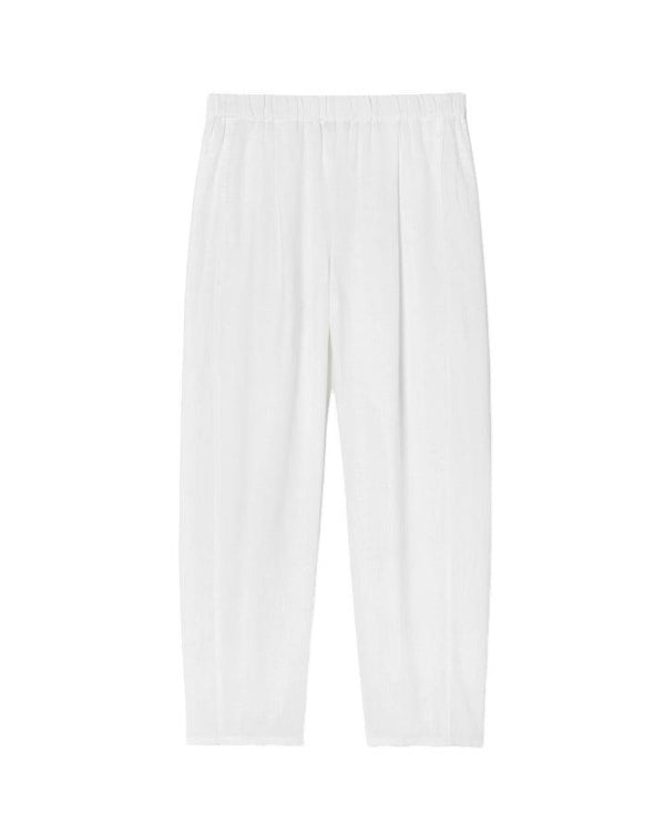 Eileen Fisher White Organic Linen Lantern Pant