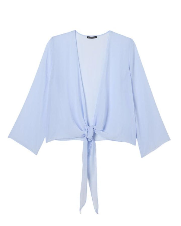 Eileen Fisher Sheer Silk Georgette Tie Jacket