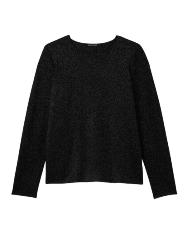 Eileen Fisher Wool Lurex Crew Neck Sweater