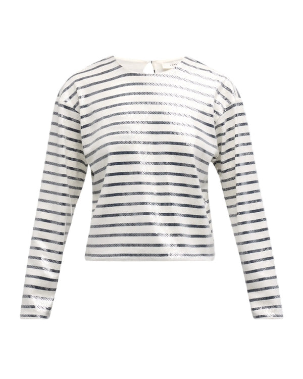 Frame Striped Sequin Top