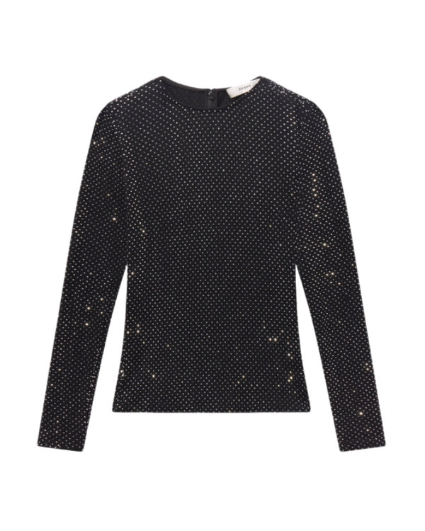 Frame Rhinestone Jersey Top