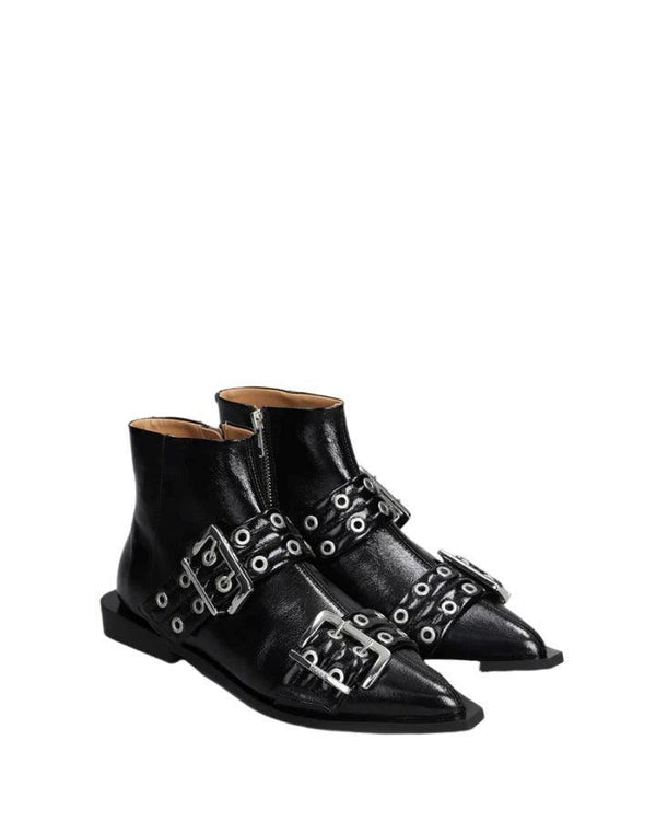 Ganni Buckle Flat Boot
