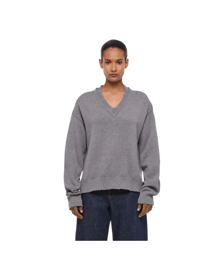 Helmut Lang Oversized Distressed V-Neck Pullover – BLU'S