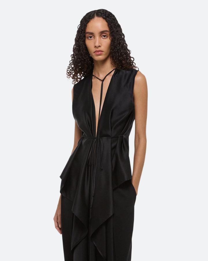 Helmut Lang Draped Scarf Silk Top – BLU'S