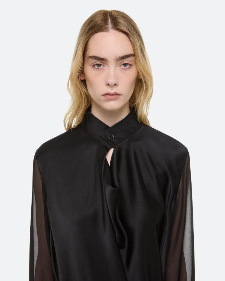 Helmut Lang Scarf Sheer Silk Shirt Dress – BLU'S