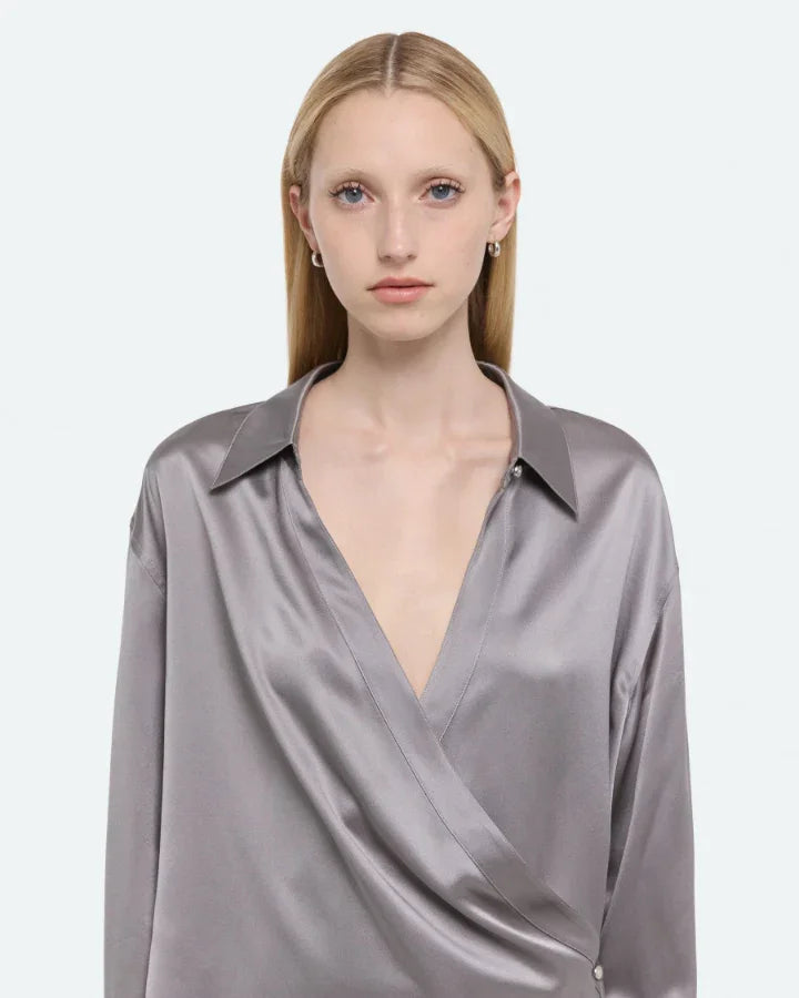 Helmut Lang Relaxed Wrap Silk Shirt – BLU'S