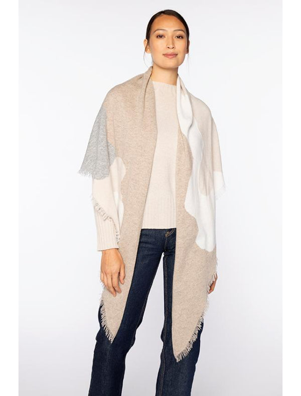 Kinross Cashmere Intarsia Fringe Wrap