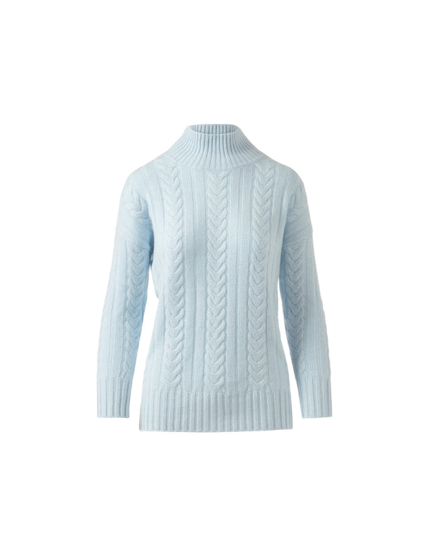 Kinross Cashmere Luxe Cable Funnel Pullover