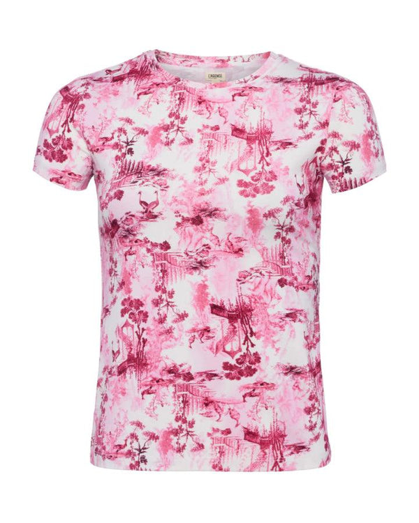 L'Agence Ressi White Pink Porcelain Toile Tee