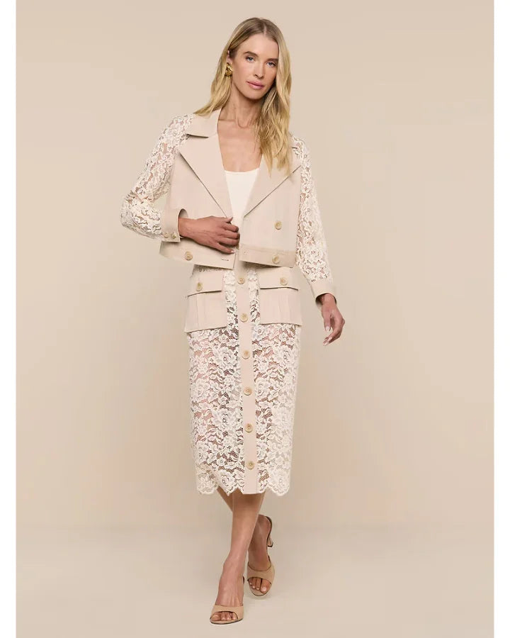 L'Agence Novelle Lace Sleeve Trench Jacket – BLU'S