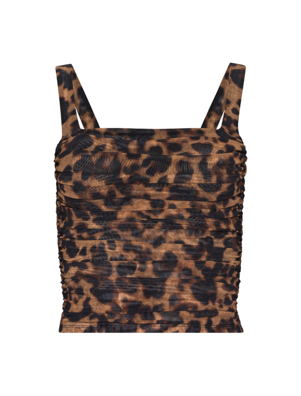 L'Agence Rasha Shirred Mesh Tank