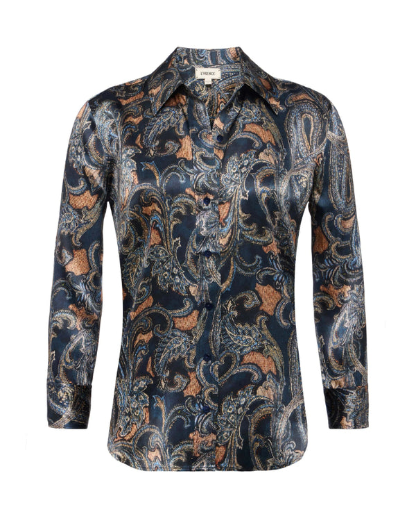 Lagence Dani 3/4 Sleeve Silk Blouse