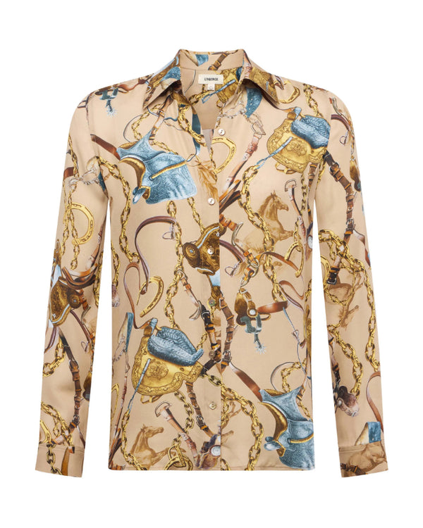 L'Agence Nina Equestrian Print Blouse