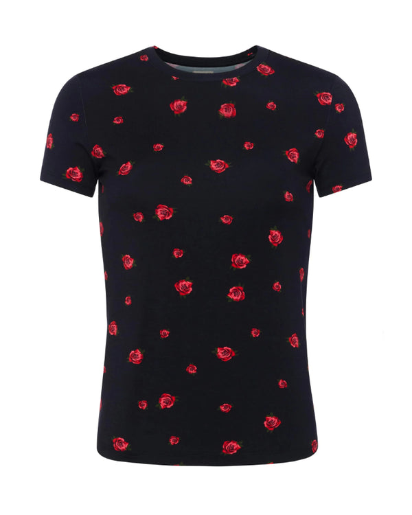 L'Agence Ressi Red Rose Embroidery Tee
