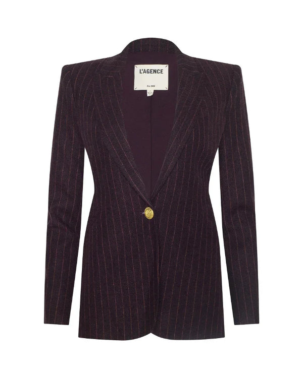 L'Agence Sheila Longline Pinstripe Blazer