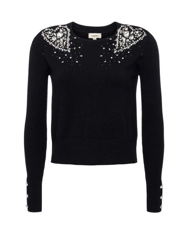 L'Agence Cesca Crystal Heart Pullover
