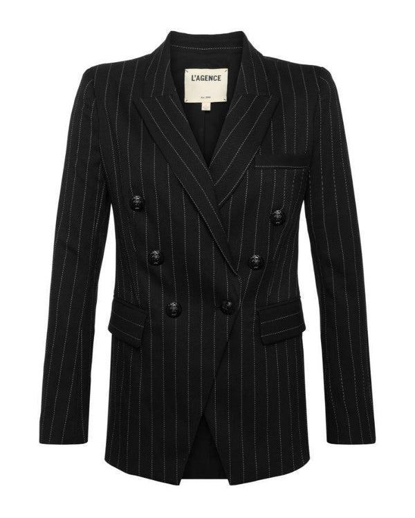 L'Agence Kendi Pinstriped Long Blazer