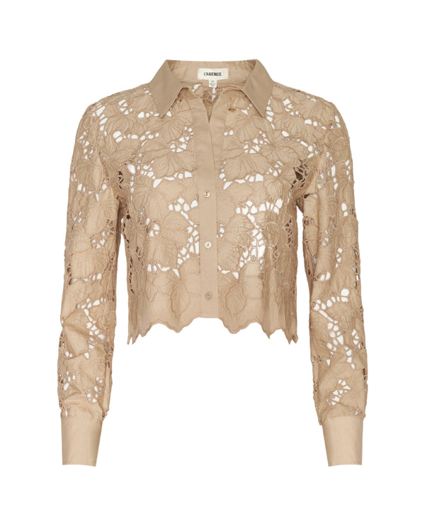 L'Agence Seychelle Lace Cropped Blouse