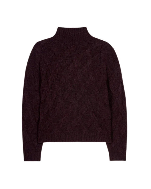 Luisa Cerano Chunky Cable Knit Alpaca Blend Sweater