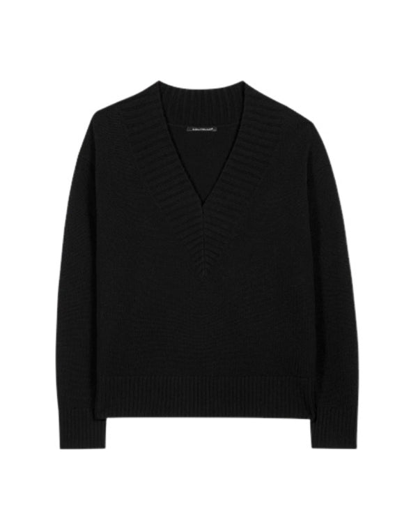 Luisa Cerano Deep V-Neck Knit Sweater