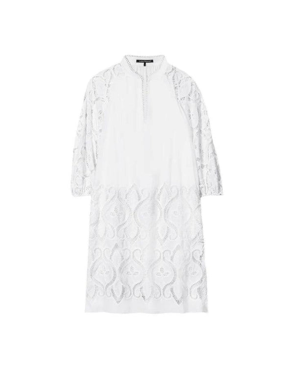 Luisa Cerano Eyelet Embroidery Dress