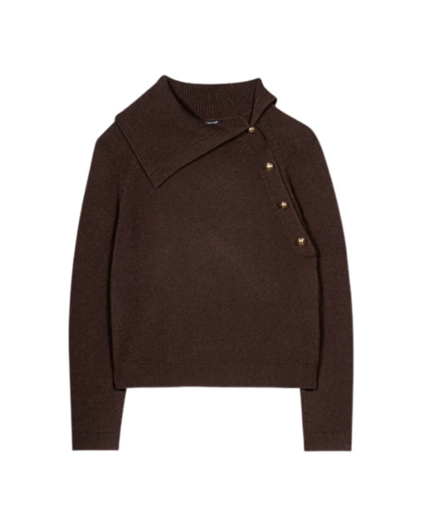 Luisa Cerano Knit Button Neck Sweater