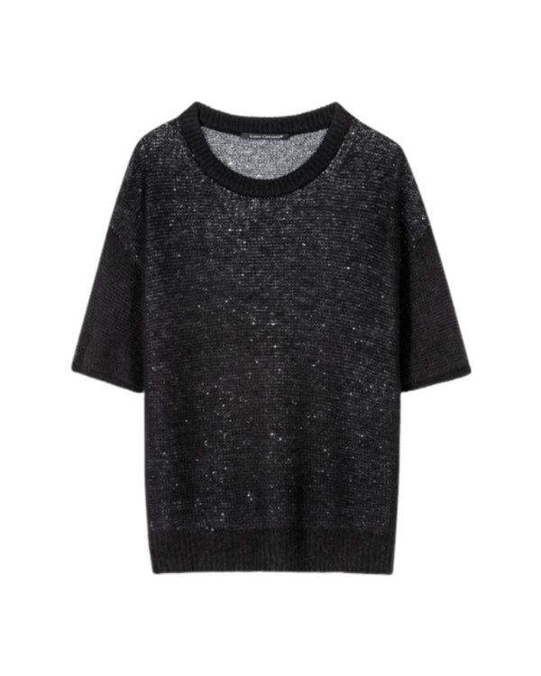 Luisa Cerano Sequin Half Sleeve Sweater