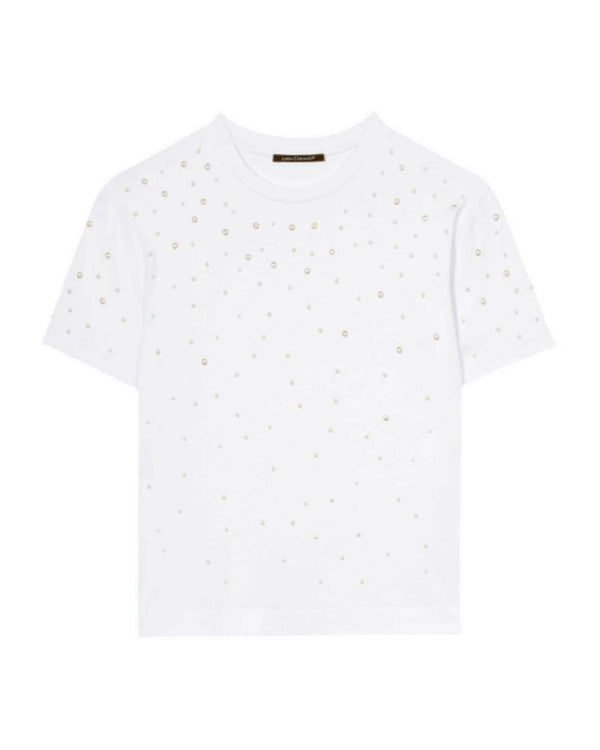 Luisa Cerano Pearl Studded Tee
