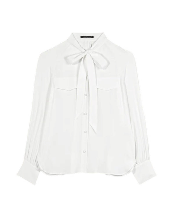 Luisa Cerano Tie Neck Silk Blouse