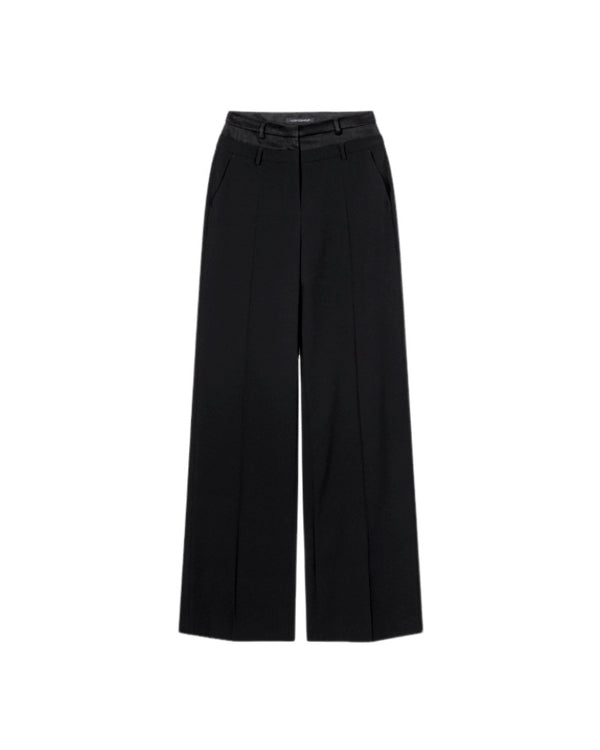 Luisa Cerano Wide Leg Pants With Double Waistband